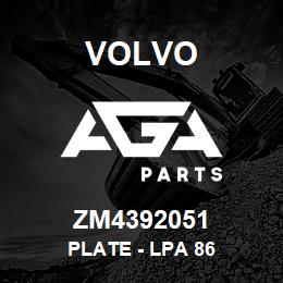 ZM4392051 Volvo Plate - Lpa 86 | AGA Parts