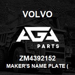 ZM4392152 Volvo Maker's name plate (grey) | AGA Parts