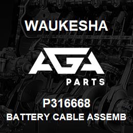 P316668 Waukesha BATTERY CABLE ASSEMBLY (-) | AGA Parts