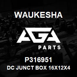 P316951 Waukesha DC JUNCT BOX 16X12X4 ELE START | AGA Parts