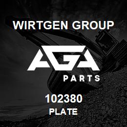 102380 Wirtgen Group PLATE | AGA Parts