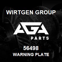 56498 Wirtgen Group WARNING PLATE | AGA Parts