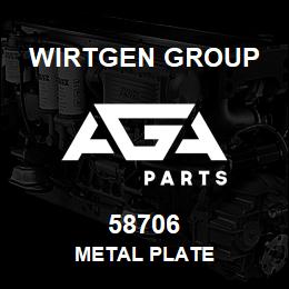 58706 Wirtgen Group METAL PLATE | AGA Parts