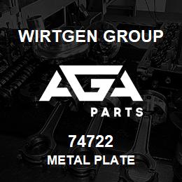 74722 Wirtgen Group METAL PLATE | AGA Parts