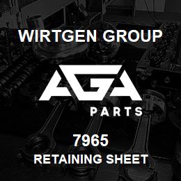 7965 Wirtgen Group RETAINING SHEET | AGA Parts