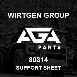 80314 Wirtgen Group SUPPORT SHEET | AGA Parts