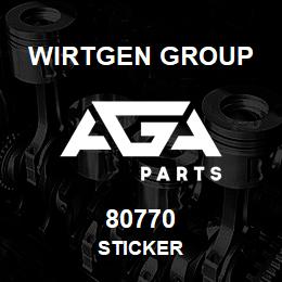 80770 Wirtgen Group STICKER | AGA Parts