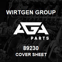 89230 Wirtgen Group COVER SHEET | AGA Parts