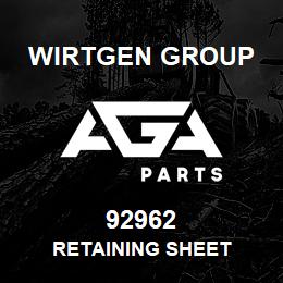 92962 Wirtgen Group RETAINING SHEET | AGA Parts