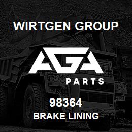 98364 Wirtgen Group BRAKE LINING | AGA Parts