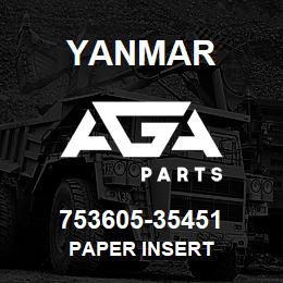 753605-35451 Yanmar paper insert | AGA Parts