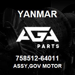 758512-64011 Yanmar assy,gov motor | AGA Parts