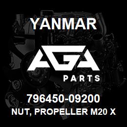 796450-09200 Yanmar NUT, PROPELLER M20 x P.2 | AGA Parts