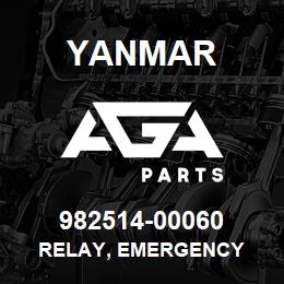 982514-00060 Yanmar RELAY, EMERGENCY | AGA Parts