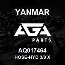 AQ017464 Yanmar HOSE-HYD 3/8 X | AGA Parts