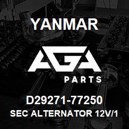 D29271-77250 Yanmar Sec alternator 12V/130A 4JH5E | AGA Parts