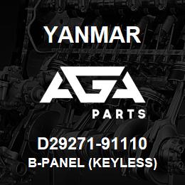 D29271-91110 Yanmar B-Panel (keyless) | AGA Parts