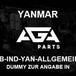 IB-IND-YAN-ALLGEMEIN Yanmar Dummy zur Angabe in einer Inst. Basis | AGA Parts