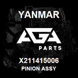 X211415006 Yanmar PINION ASSY | AGA Parts