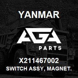 X211467002 Yanmar SWITCH ASSY, MAGNET. | AGA Parts