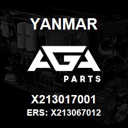 X213017001 Yanmar Ers: X213067012 | AGA Parts