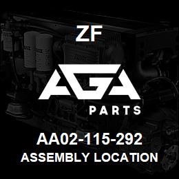 AA02-115-292 ZF ASSEMBLY LOCATION | AGA Parts